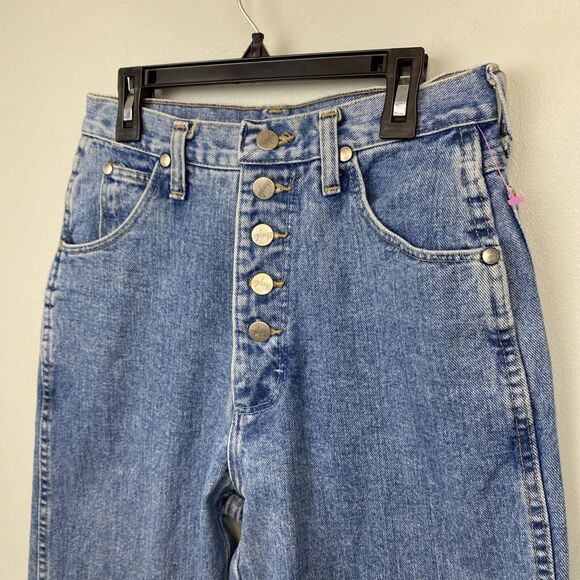 Wrangler jeans women's 7 32x31 light wash VTG button fly USA made high‎ rise - Picture 2 of 9
